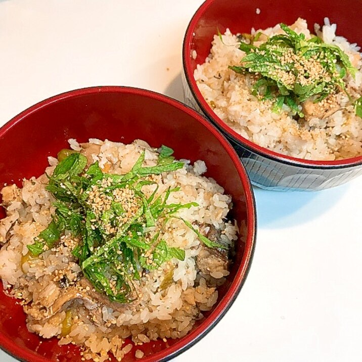 サバ缶と甘とうがらしの☆美味しい炊き込みご飯